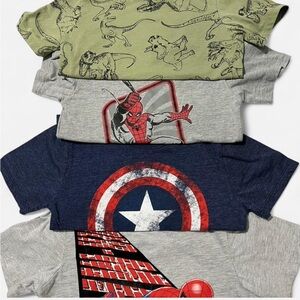 Marvel Graphic T-Shirts Set Boys Size 5 Plus Jurassic Park Bonus Shirt